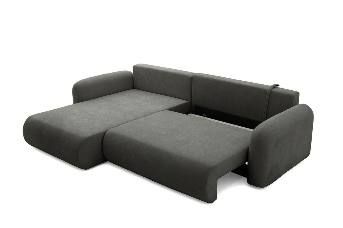 ECKSOFA NEST Universal mit Liegeflache 157x240 cm - Dunkelgrau, Textil (280/187cm) - Muffo