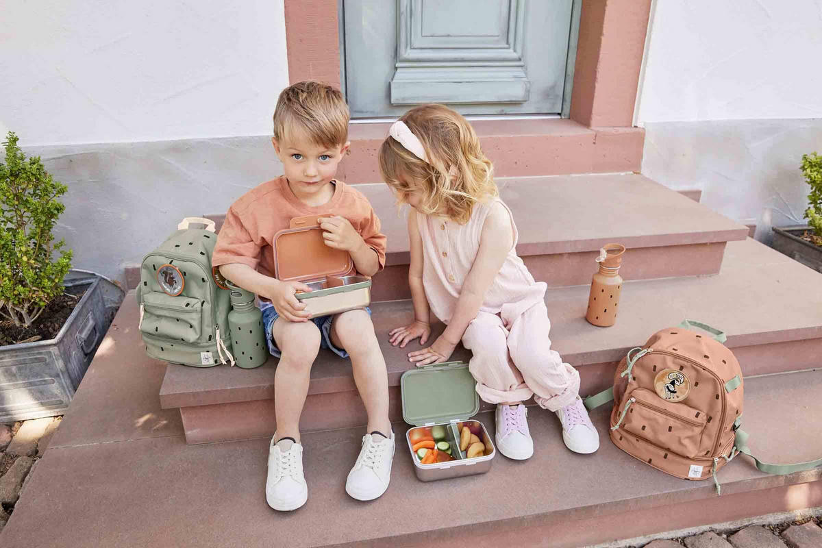 EDELSTAHL LUNCHBOX Happy Prints Oliv 17,3 x 13,3 x 6,9 cm - Grün, Metall (13.3/6.9/17.3cm) - Lässig