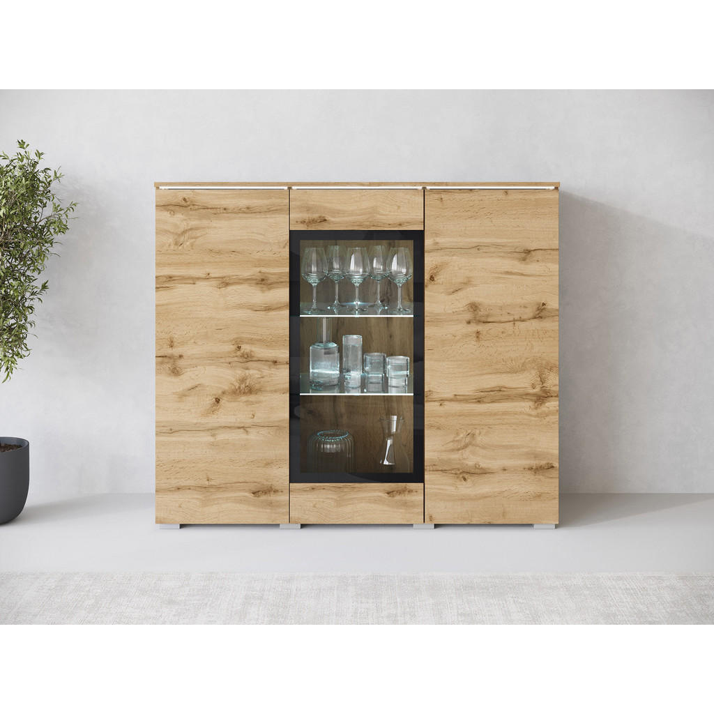 Thumbnail - Mirjan24 Kommode, Eiche Wotan, Holzwerkstoff, Rechteckig,Rechteckig, 120x104x40 cm, Wohnzimmer, Kommoden & Sideboards, K...