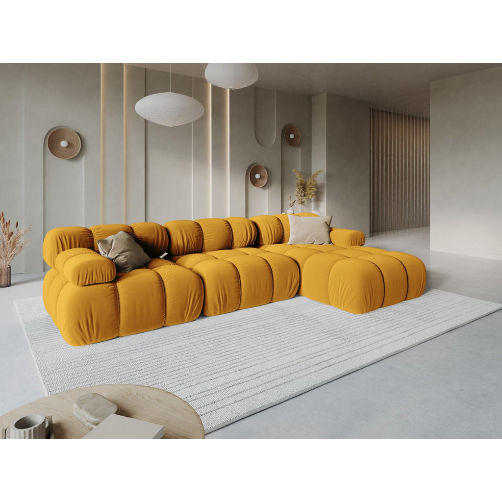Thumbnail - Micadoni Modulares-Ecksofa, Gelb, Textil, 4-Sitzer, L-Form, 285x122 cm, Hergestellt in Europa, Oeko-Tex®, Wohnzimmer, So...