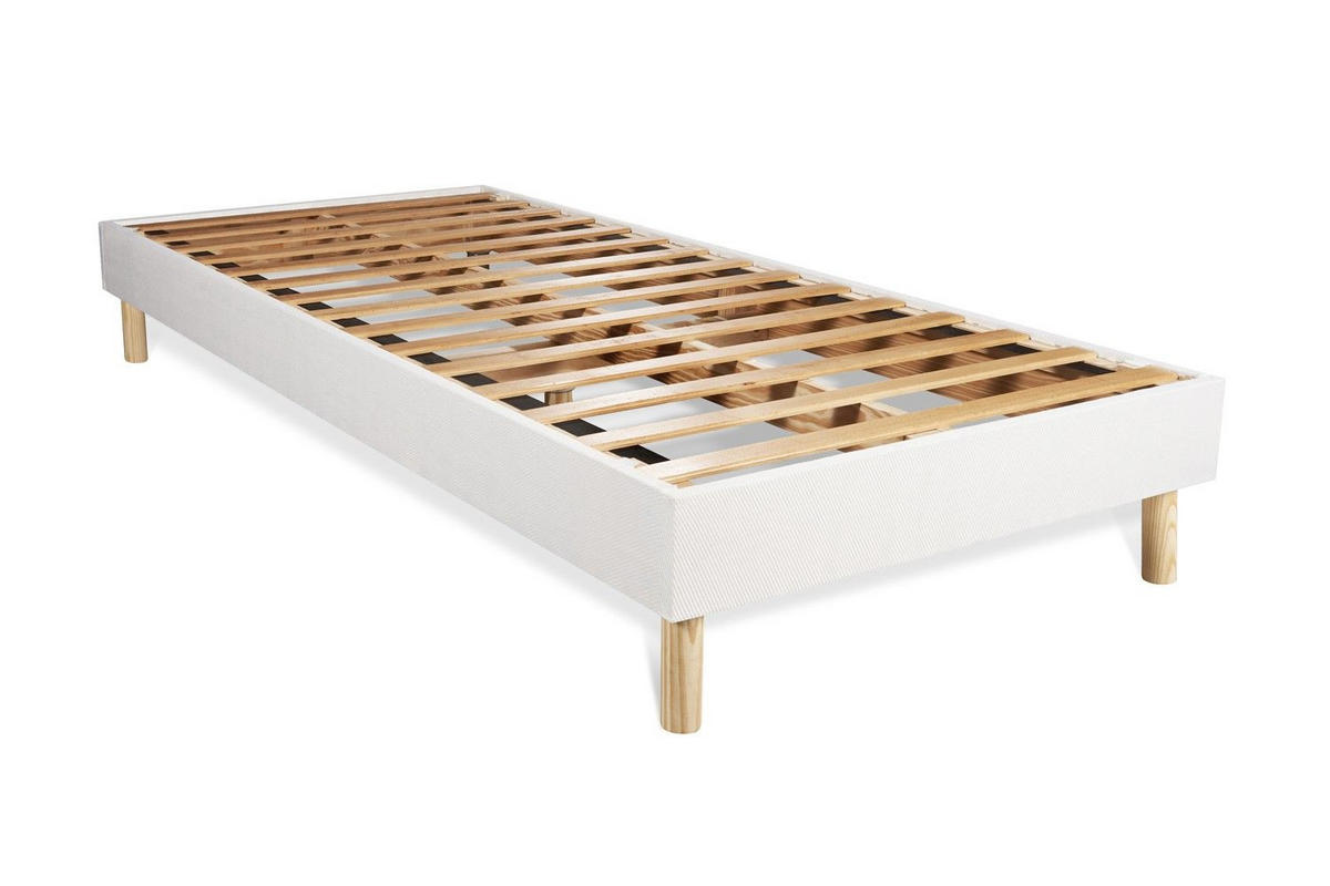 BETT Actimemo ergo Memory-Schaum 90 x 200 cm h3 - Kit Bettgestell Weiß - Beige/Weiß, Holz (90/200cm) - ACTISOM