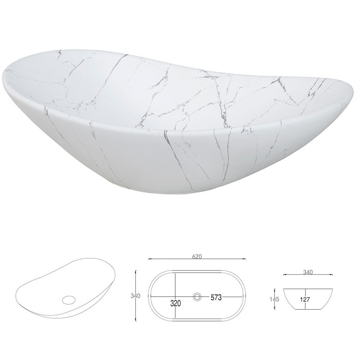 WASCHTISCH Xanten-56 - Braun, Holzwerkstoff (101/74/47cm) - Lomado