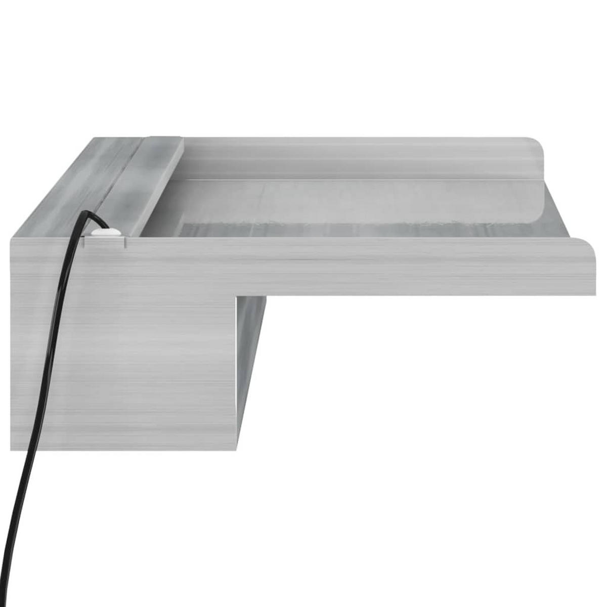 WASSERFALL-ELEMENT Mit Rgb Leds Edelstahl 60 Cm - Silberfarben, Metall (21/60/8cm) - vidaXL