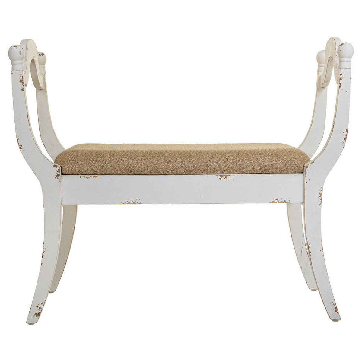 BANK aus holz gepolsterte Weiß 90x46x78 cm - Weiß, Holz (90/78/45.5cm) - Wanderlust