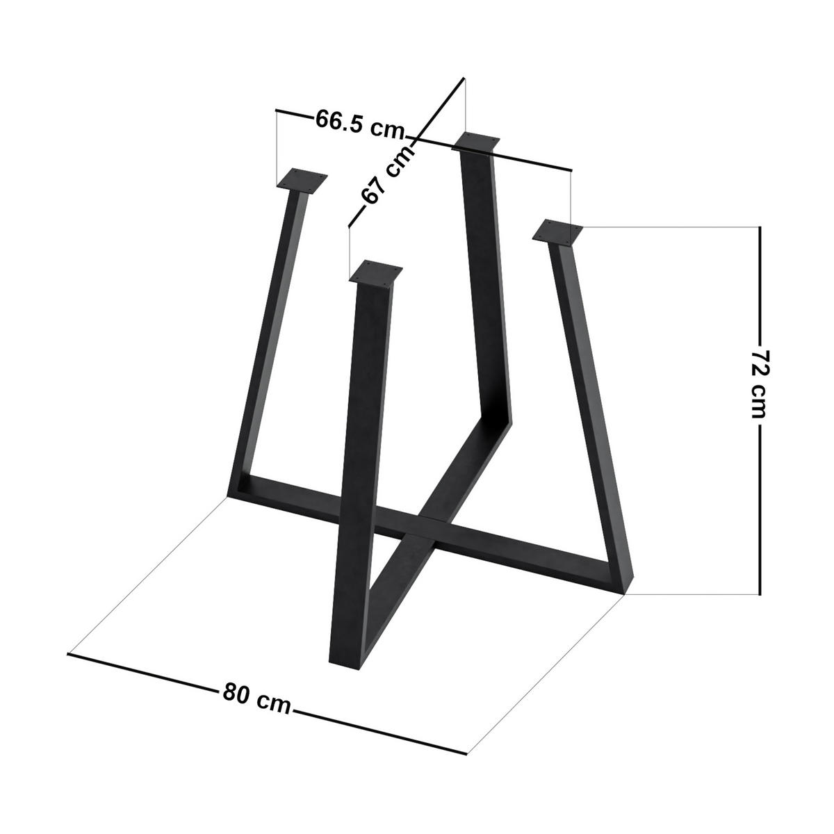 TISCHGESTELL Kemijärvi - Schwarz, Metall (80/72/80cm) - [en.casa]