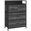 KOMMODE, Sideboard mit 4 Faltbaren Schubladen aus Stoff, Regal und Griff Schwarz - Schwarz, Textil/Metall (29/85/60cm) - HOMCOM