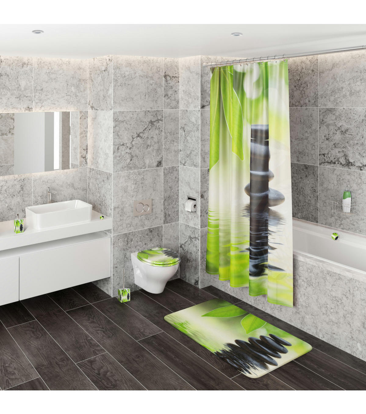 BETTWÄSCHE 2-teilig Harmony - Grün, Naturmaterialien (135/200cm) - Sanilo