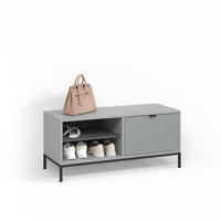 SCHUHSCHRANK Aterno Grau 100 x 45 cm mit Klapptür - Grau, Holzwerkstoff (100/45/40cm) - Livinity®