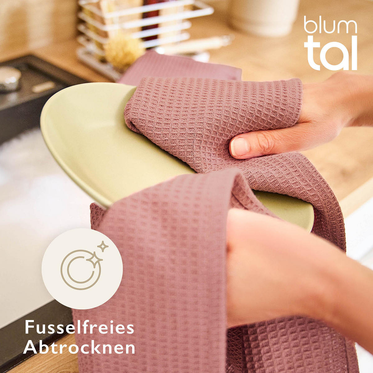 GESCHIRRTÜCHER Frigg 4er-Set, 50/70 cm, Rosa - Rosa, Textil (30/30cm) - Blumtal