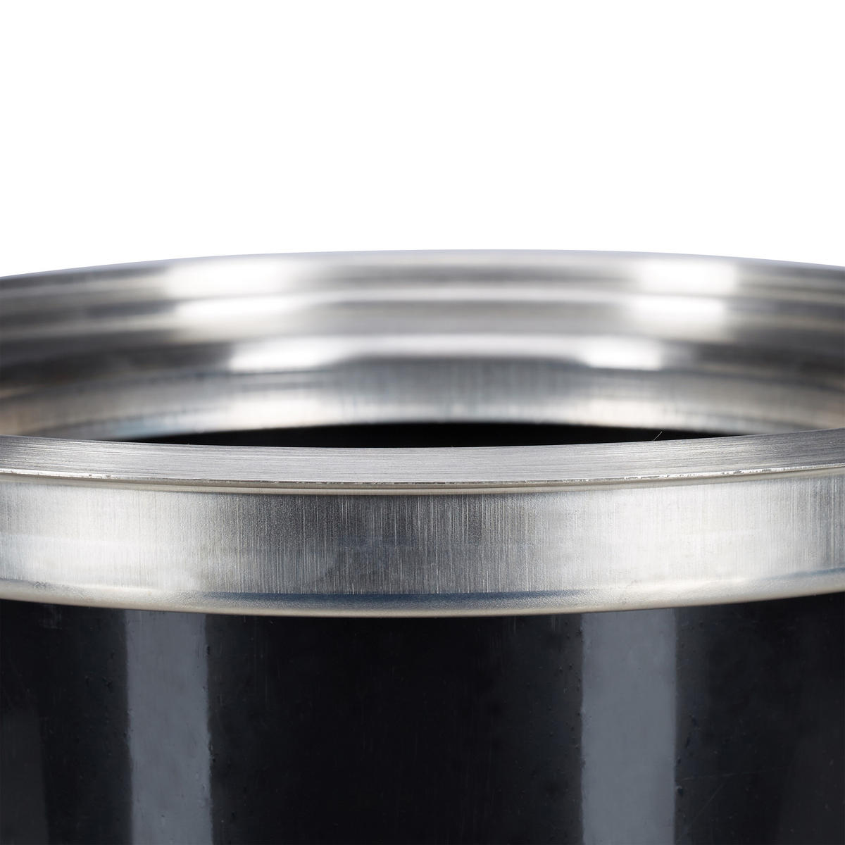 EINBAUMÜLLEIMER Silber Edelstahl 8 l - Schwarz, Kunststoff/Metall (26.5/29.5/26.5cm) - Relaxdays