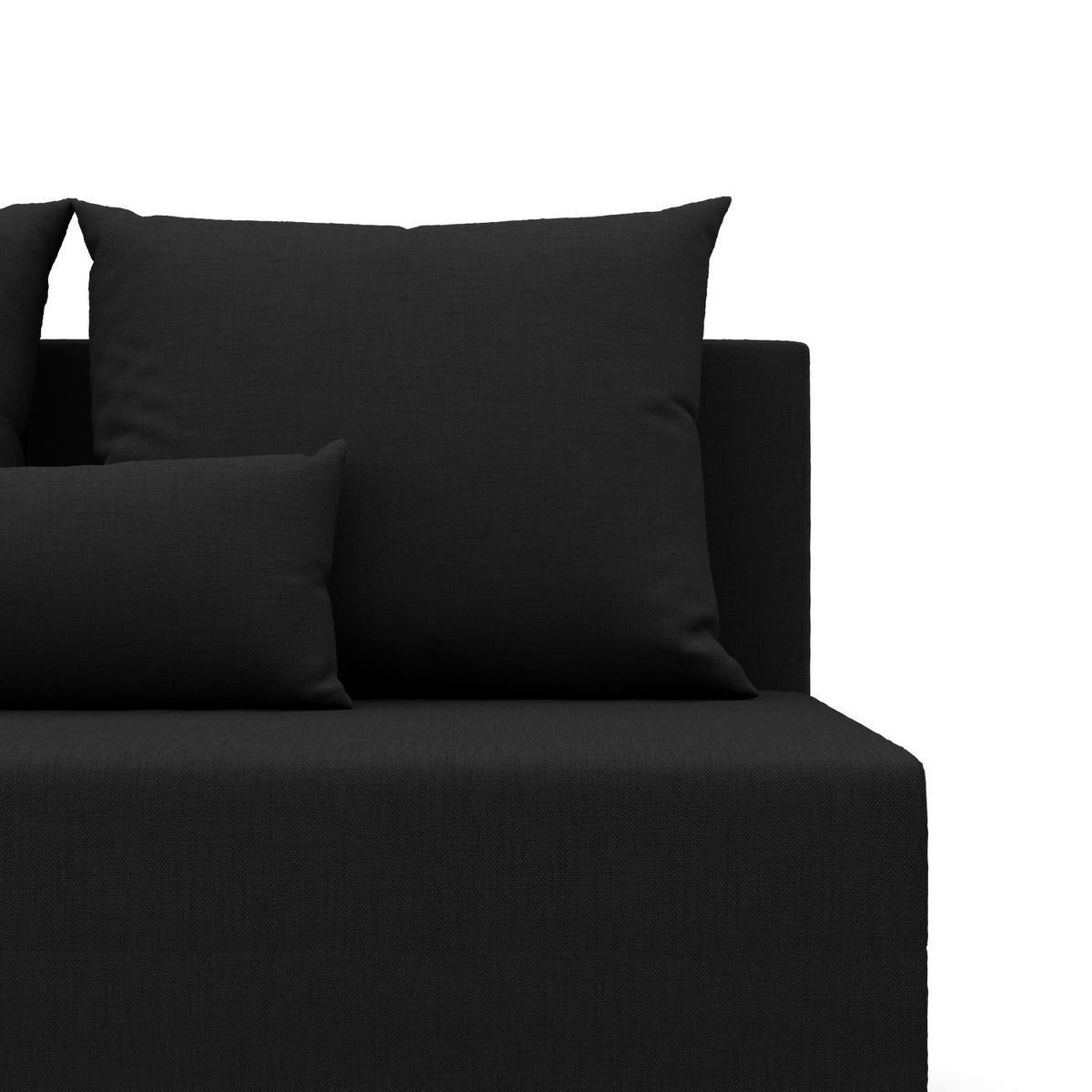SOFA 3-SITZER MIT SCHLAFFUNKTION FERMO Schwarz - Schwarz, Textil (92/95/191cm) - Mebligo