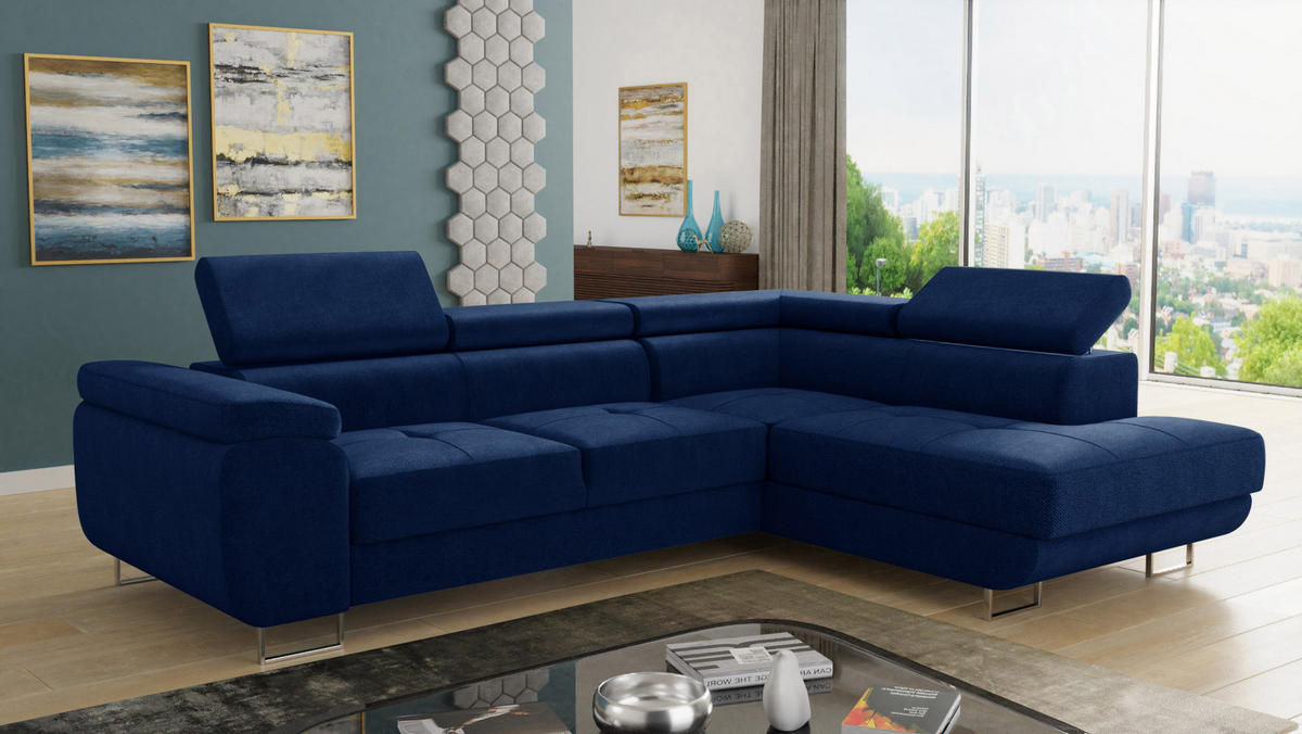 ECKSOFA Caris, Seite: Rechts - Blau, Holz/Textil (273/203cm) - Sofnet