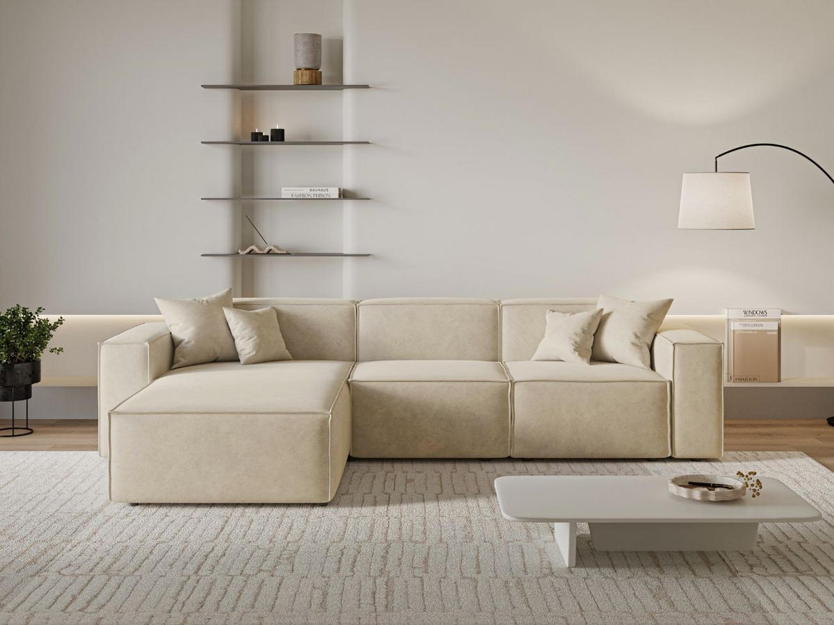 ECKSOFA Arizona Beige Links - Beige, Holz/Textil (180/265cm) - Graingold