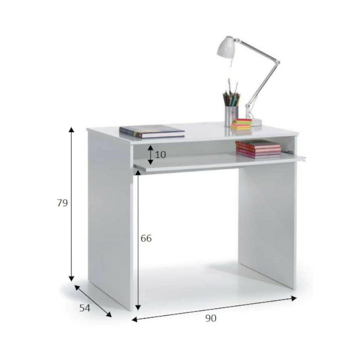 SCHREIBTISCH Weiß 54/79/90 cm - Weiß, Holzwerkstoff (54/79/90cm) - DMORA