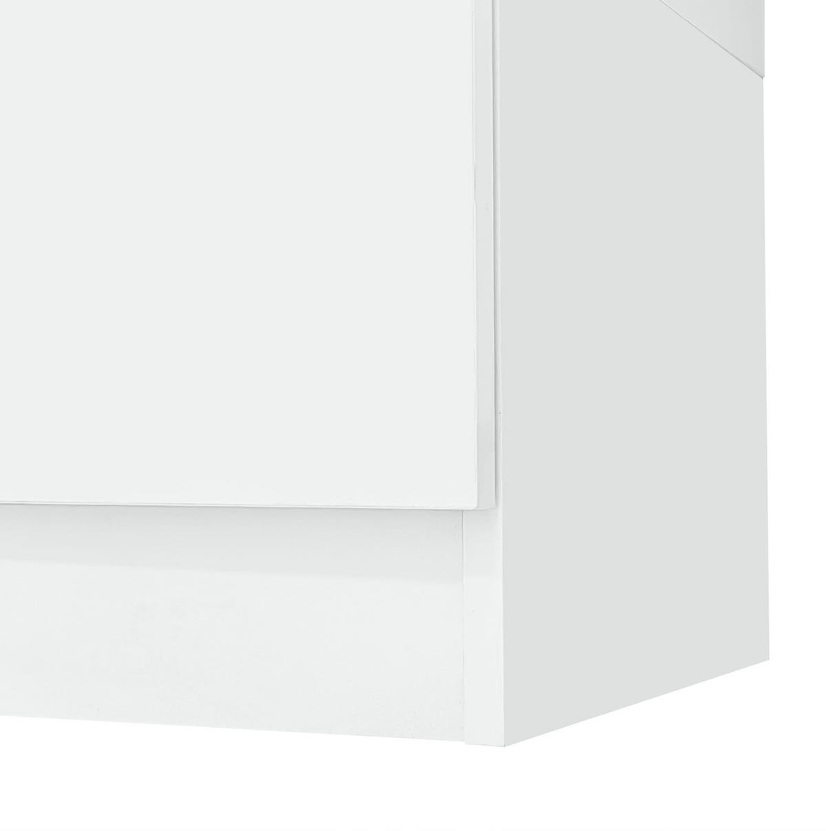KOMMODE aus MDF, Glas & Spanplatte 140x35x75cm in Weiß mit LED - Weiß, Holzwerkstoff (140/75/35cm) - Modfu
