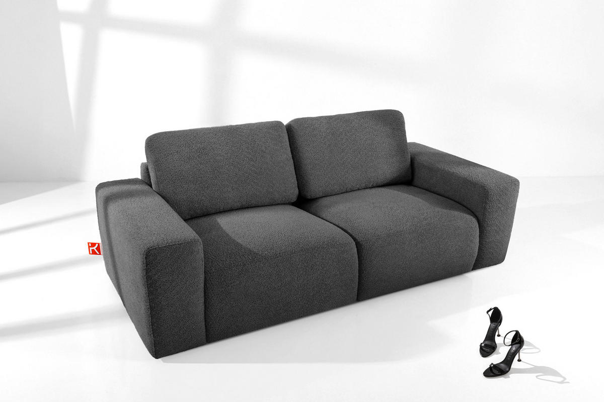 2-SITZER SOFA ZUCCO, Graphit - Graphitfarben, Holz/Holzwerkstoff (212/85/100cm) - KONSIMO®
