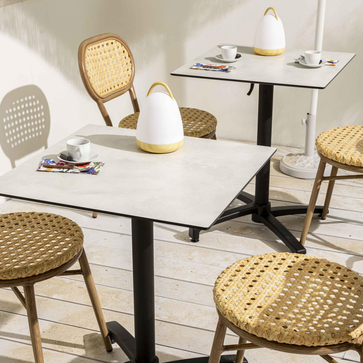 TISCHPLATTE 60 x 60 cm, Beton Hellgrau - Grau, Kunststoff (60/1.25/60cm) - Oviala