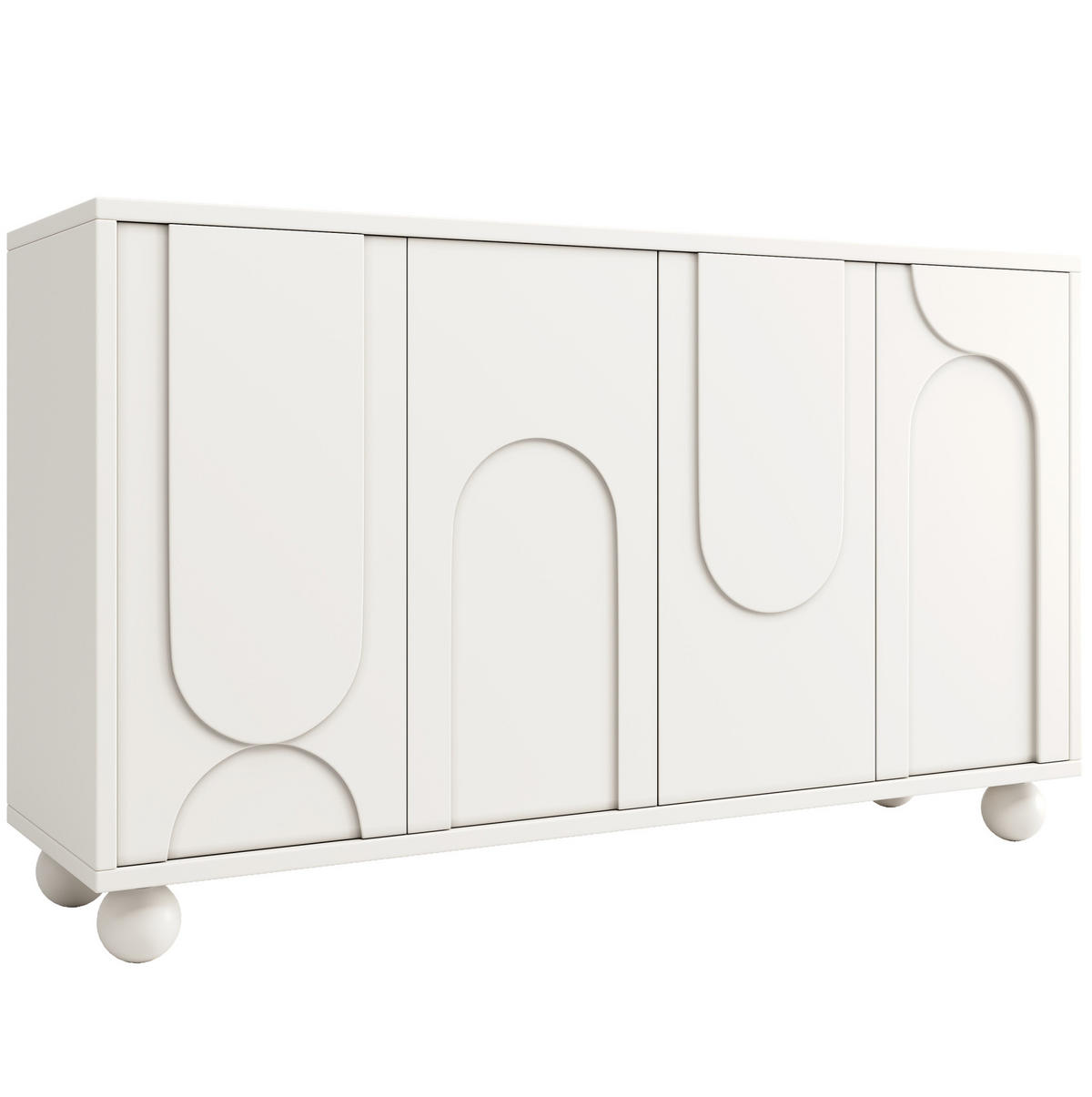 SIDEBOARD mit verstellbarem Einlegeboden 120 x 35 x 71 cm Weiß - Weiß, Metall (35/71/120cm) - Meubliv
