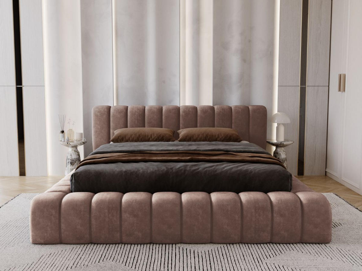 POLSTERBETT Italia 140x200 Braun - Braun, Textil (140/200cm) - Graingold