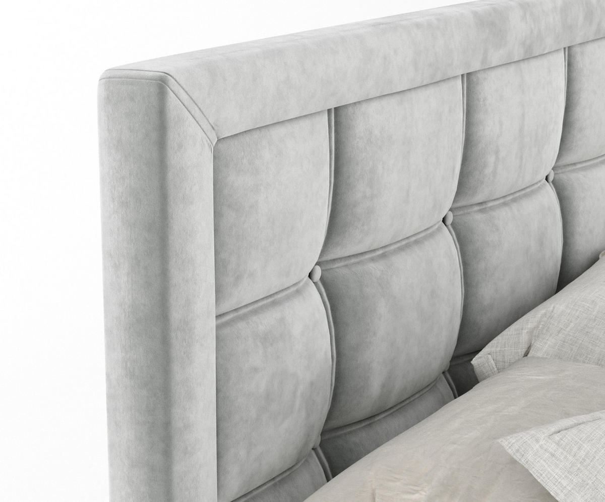 BOXSPRINGBETT Ambrosia Hellgrau 180/200 cm - Hellgrau/Schwarz, Holz/Holzwerkstoff (180/200cm) - Maison de Reve