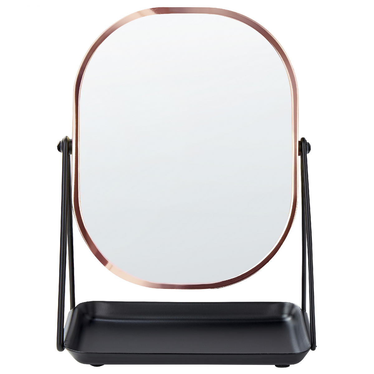 KOSMETIKSPIEGEL 20/22 cm roségold Correze - Roségold/Schwarz, Metall (15/31/24cm) - Beliani