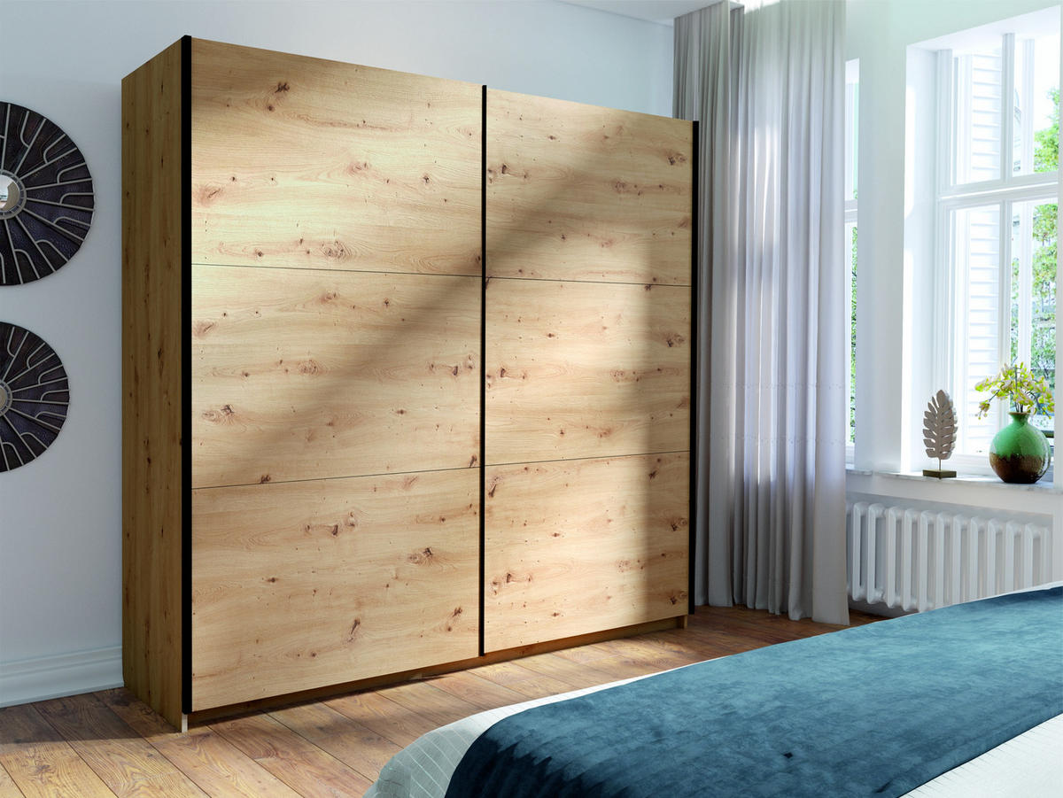 KLEIDERSCHRANK Eiche Artisan 151/207/55 - Eiche Artisan, Holzwerkstoff (151/207/55cm) - RAUMHIRSCH FURNITURE