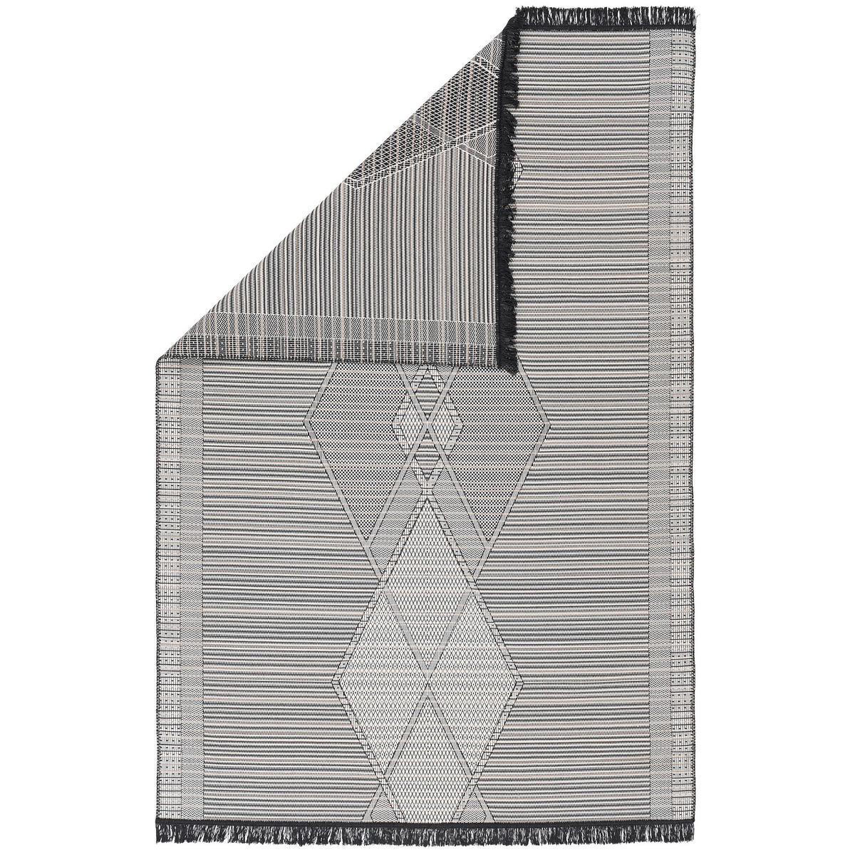 TEPPICH BEIDSEITIG ETHNO KELIM MELIERT - Schwarz/Weiß, Textil (200/290cm) - Pergamon