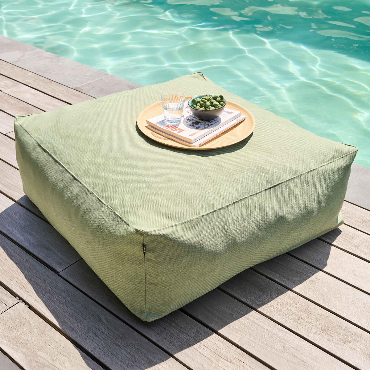GARTENSOFA mit 8 Sitzplätzen, Kaktusgrünen - Grün, Textil (85/65/680cm) - Oviala