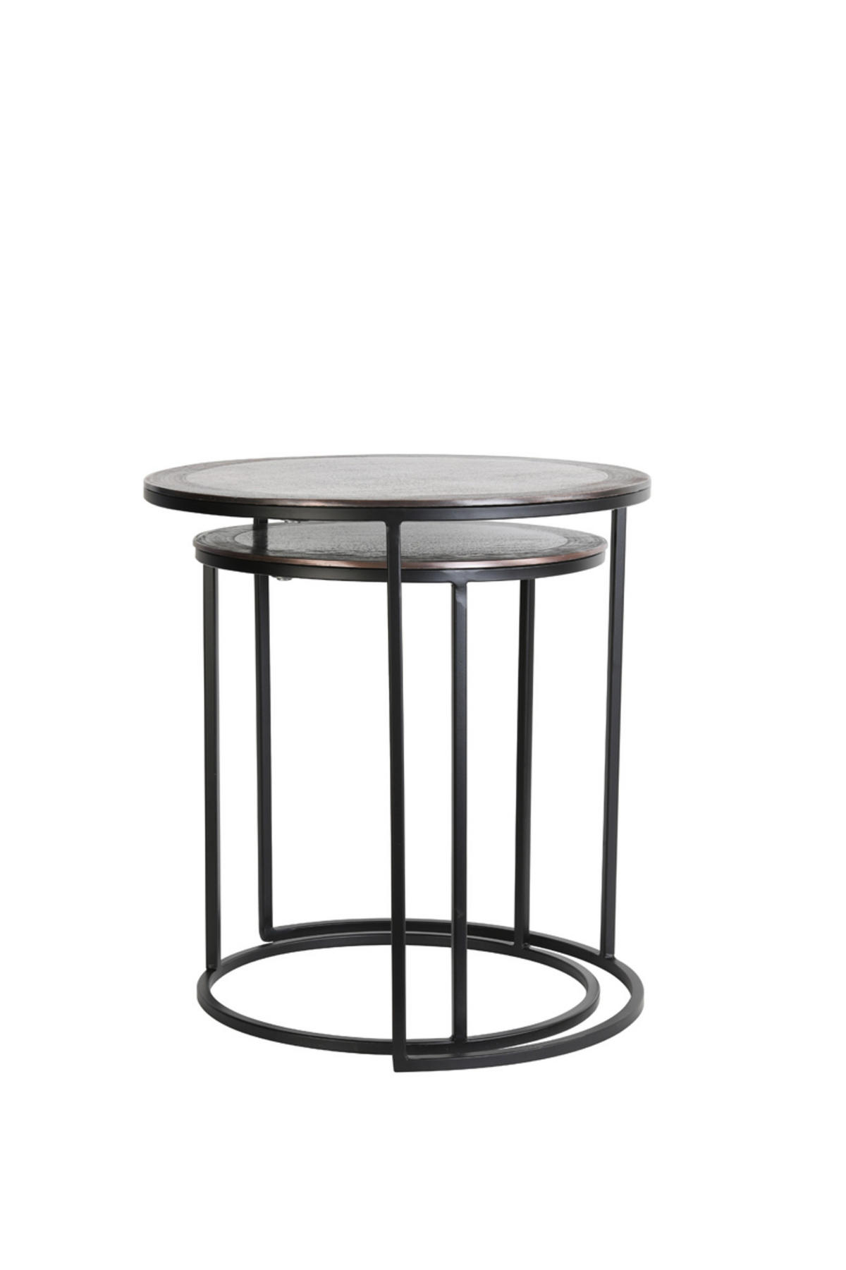 BEISTELLTISCH Talca Bronze Ø50/52 cm 2er-Set - Bronzefarben, Metall (50/50/52cm) - Light & Living