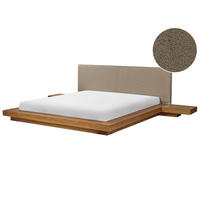 BETT mit Lattenrost 180/200 cm MDF-Platte Hellbraun Zen - Hellbraun, Holz (180/200cm) - Beliani