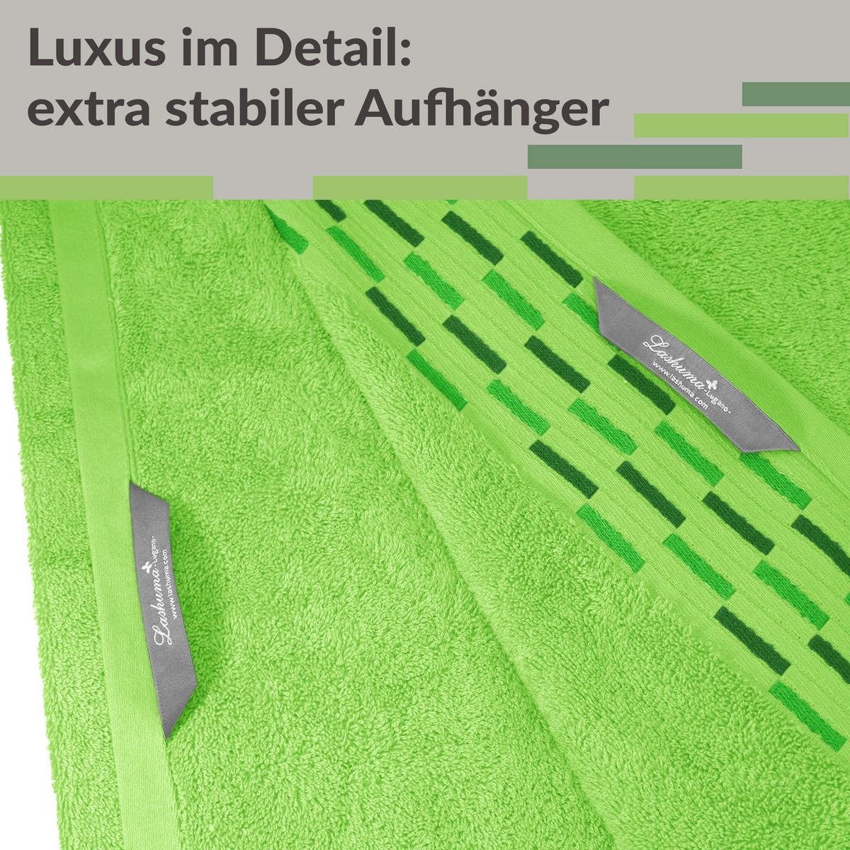 SAUNATUCH Lugano Apfelgrün 80x200 cm - Hellgrün, Textil (80/200cm) - Lashuma