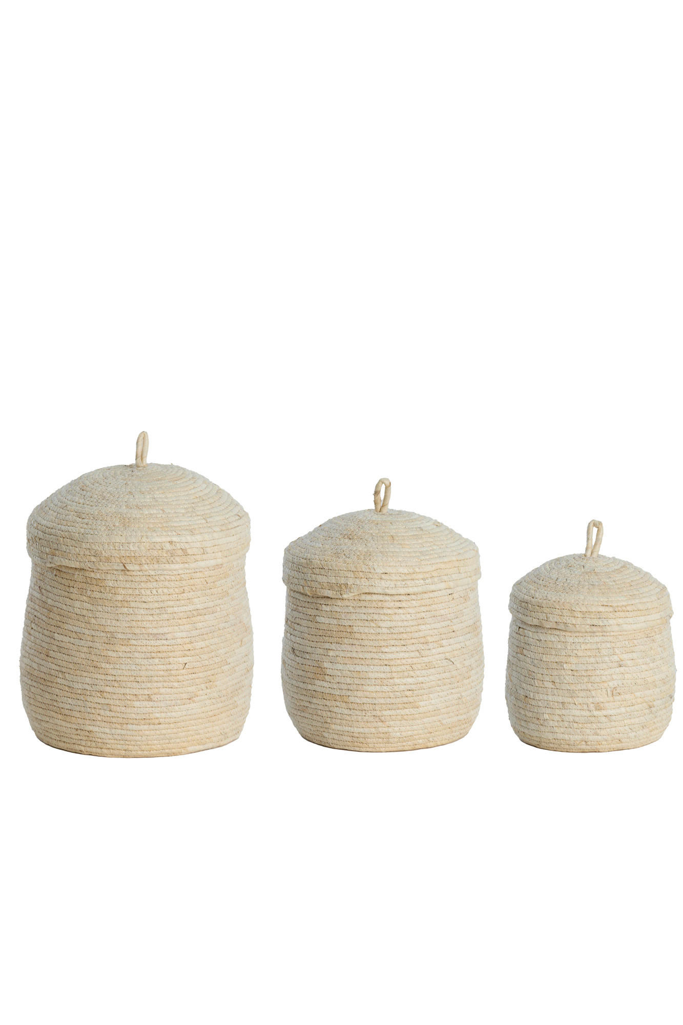 KORB Kenmare Braun Ø34/36 cm 3er-Set - Creme, Naturmaterialien (34/36/34cm) - Light & Living