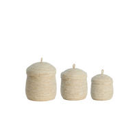 KORB Kenmare Braun Ø34/36 cm 3er-Set - Creme, Naturmaterialien (34/36/34cm) - Light & Living