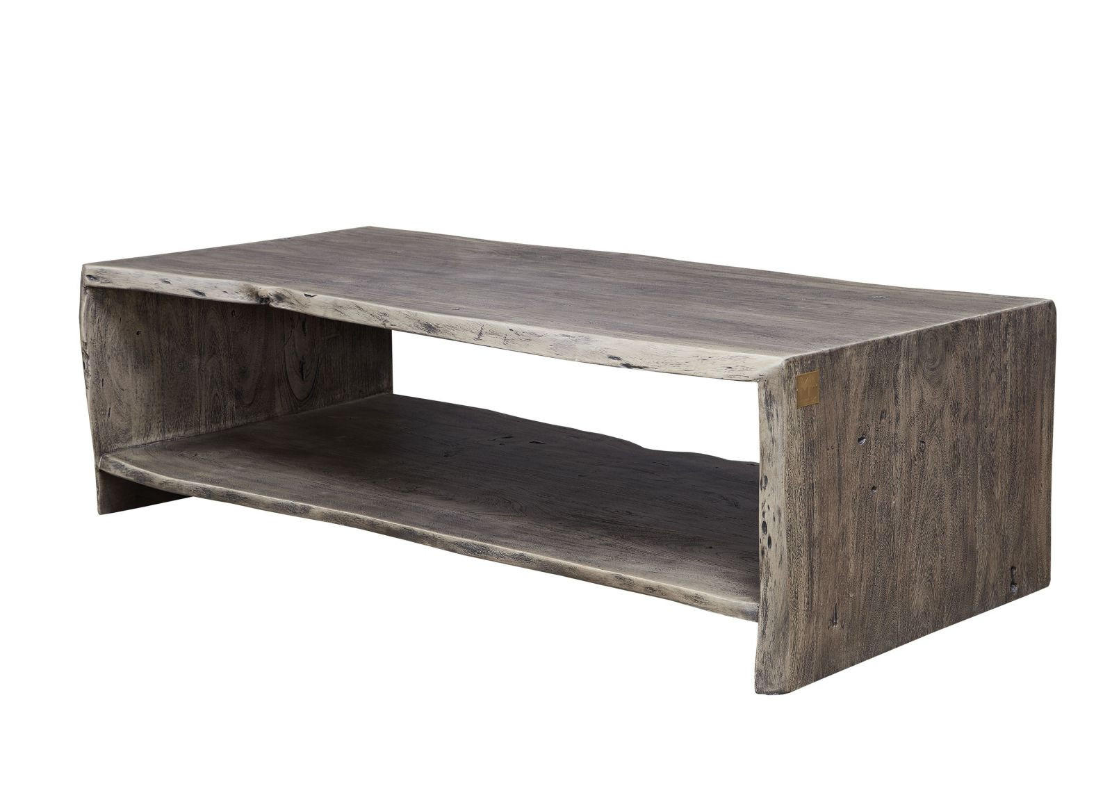 COUCHTISCH Akazie 150x70x45 grau lackiert PURE ACACIA #429 - Grau, Holz (150/70/45cm) - Massivmoebel24