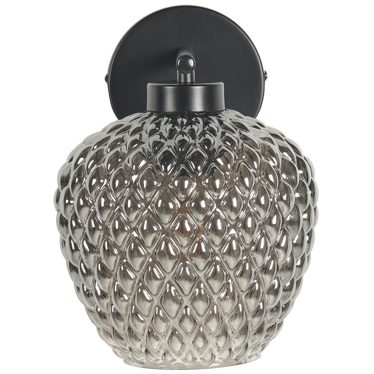 WANDLEUCHTE Sherry 18/18/26 cm - Schwarz, Glas (18/26/18cm) - Beliani