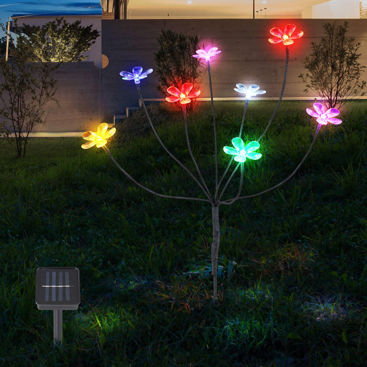 LED AUSSENLEUCHTE Silber mit Erdspieß 2er Set - Silberfarben, Glas (60/60/62cm)