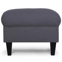 SITZHOCKER MILES Pouffe - Schwarz/Grau, Holzwerkstoff/Textil (55/42/40cm) - KONSIMO®