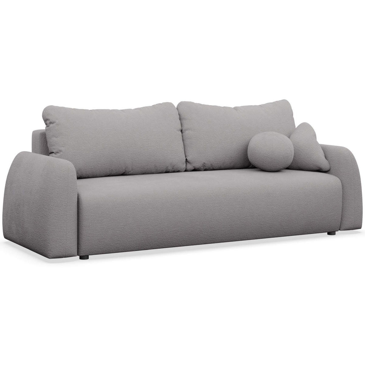 3-SITZER SOFA Nubelle Grau Chenille-Bezug, wasserabweisend - Schwarz/Grau, Kunststoff/Textil (244/85/93cm) - Selsey