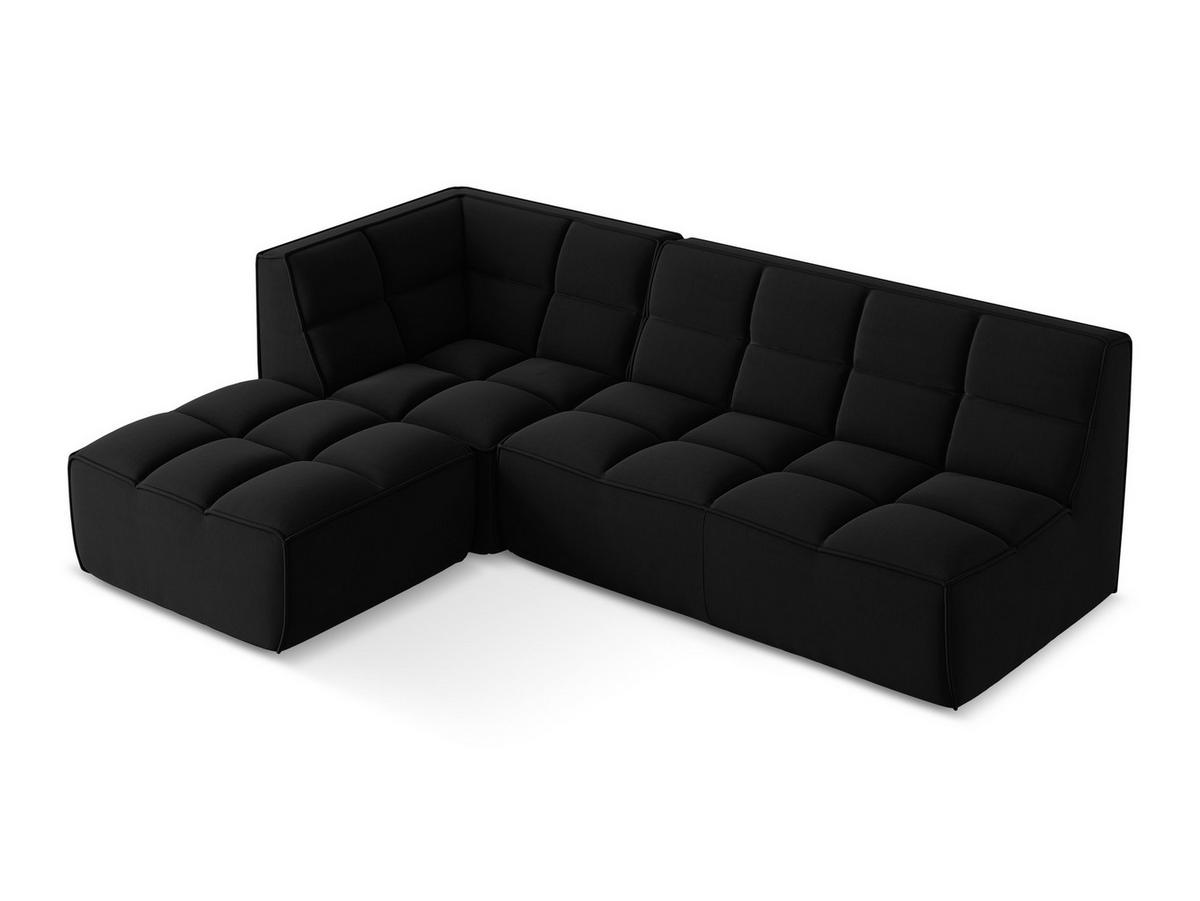 ECKSOFA Beidseitig Samt Stoff Schwarz - Schwarz, Kunststoff/Textil (258/178cm) - Makamii