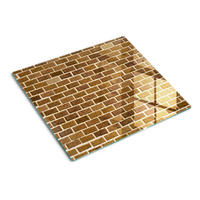 GLASPLATTE 60x52 cm Ziegelmauer - Braun, Glas (60/0.4/52cm) - TULUP