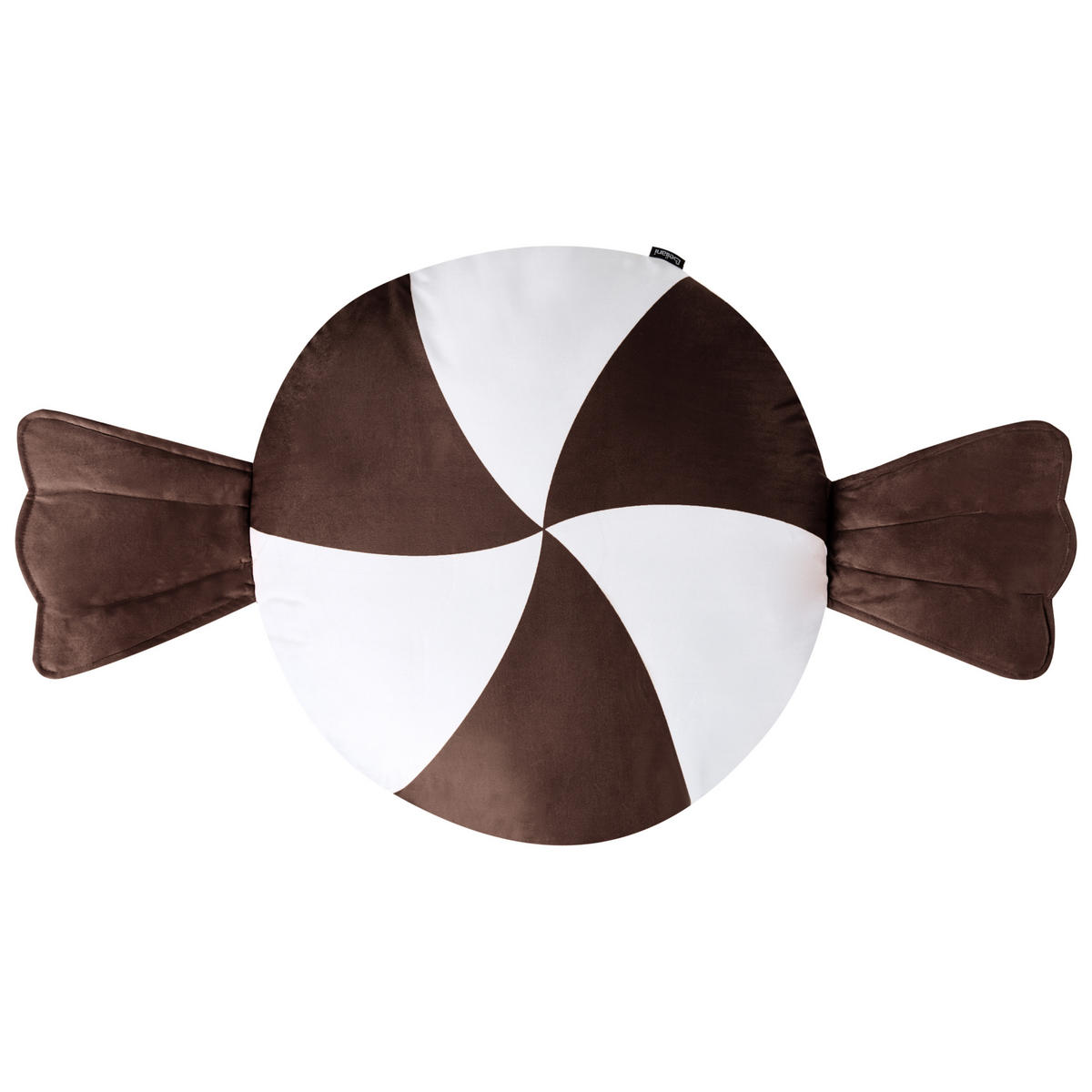 DEKOKISSEN 2er-Set Dunkelbraun 60/60 cm Whirl Candy - Dunkelbraun/Weiß, Textil (60/60cm) - Beliani