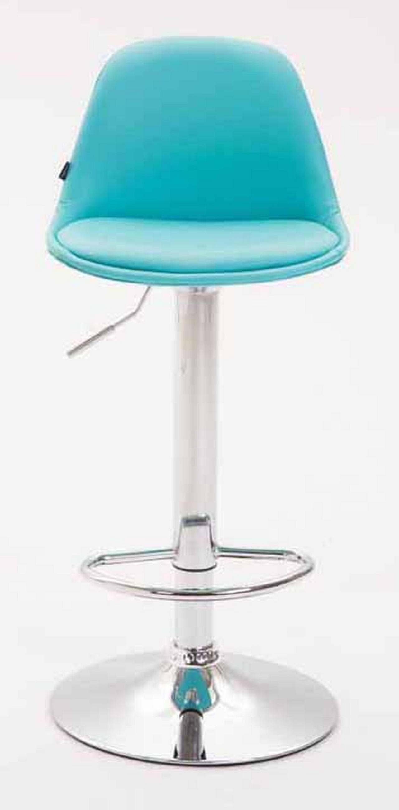 BARHOCKER Kilian, 2er Set, Gestell Metall in Chromoptik, Vollgepolstert, Kunstleder Blau - Blau/Chromfarben, Kunststoff/Textil (39/100/43cm) - TPFLiving