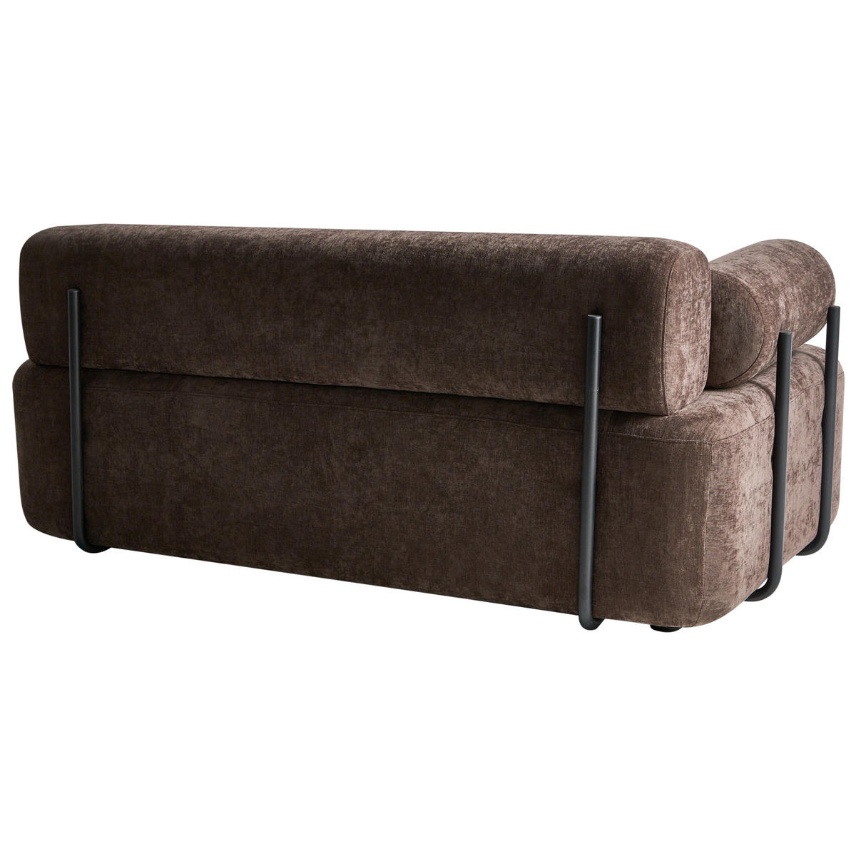 POHOVKA 2-místná Žinylková látka Tmavě hnědá Elva - tmavě hnědá, textil (170/74/100cm) - Beliani