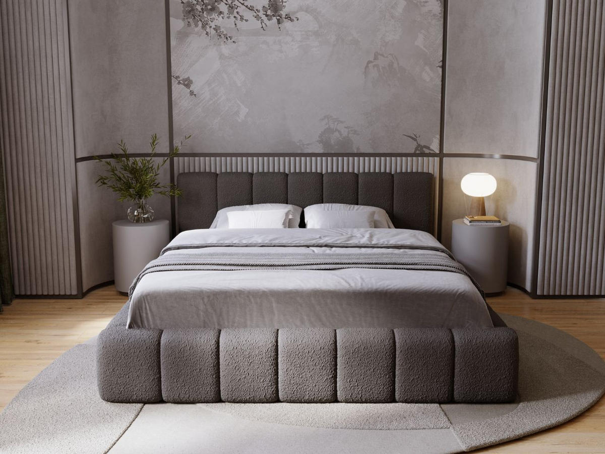 POLSTERBETT Orio 160x200 Schwarz - Schwarz, Textil (160/200cm) - Graingold