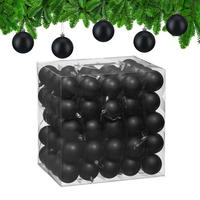 100XWEIHNACHTSKUGELN - Schwarz, Kunststoff (6/7/6cm) - Relaxdays