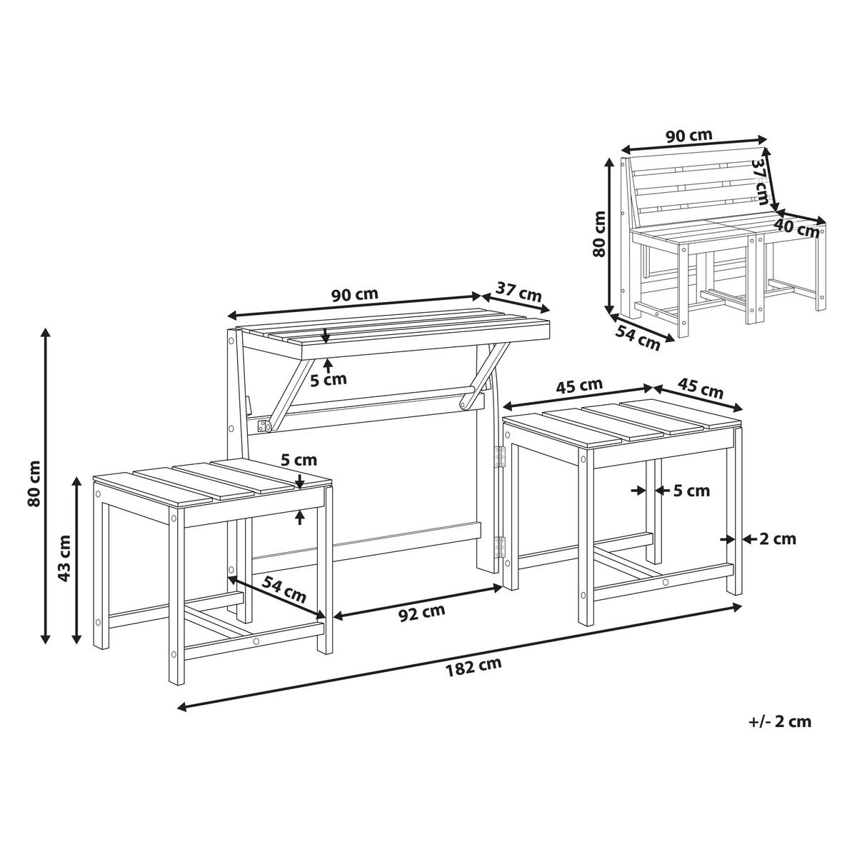 BISTRO-SET Heller Holzfarbton Tuenno - Hellbraun, Holz - Beliani