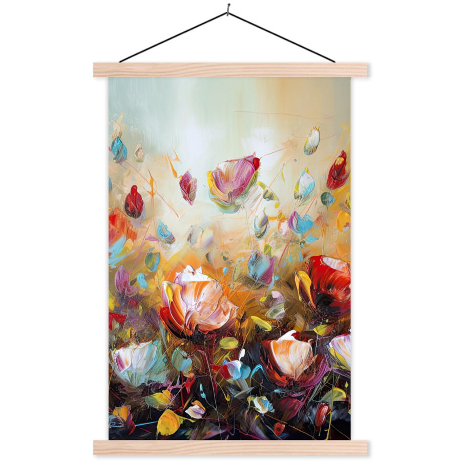 POSTER Blumen - Kunst - Natur - Ölgemälde 40x60 cm - Multicolor, Textil (40/60/0.15cm) - MuchoWow
