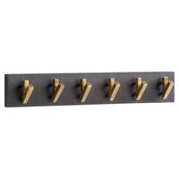 WANDGARDEROBE Mango Massivholz Metall Modern 60x10x8 cm Schwarz Gold - Schwarz, Holz (60/10/8cm) - KADIMA DESIGN