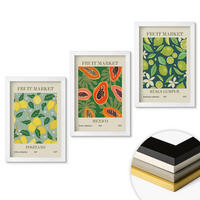 WANDBILDER 3er-Set - 20x30 cm Weißer Rahmen - Fruchtige Zitronen- und Papayamuster - Weiß, Kunststoff (20/30cm) - ArtPrintCave