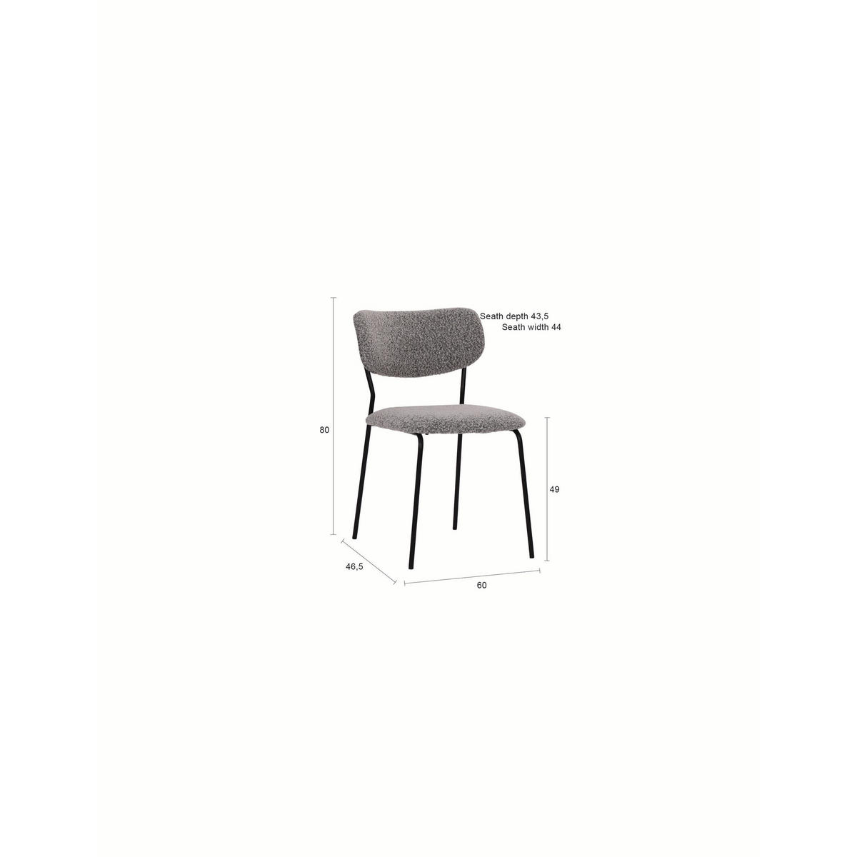 ESSZIMMERSTUHL Leah Taupe - 2 er Set - Taupe/Grau, Kunststoff (46.5/80/60cm) - Housecraft Living